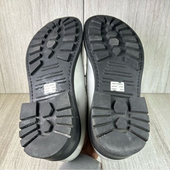 RARE Vintage Smack Creeper White Patent Leather Chunky Lace Up Boot Mens Size 9 - Picture 8 of 10